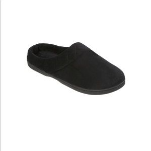 Dearfoams velour clog slippers memory foam black